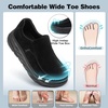 image:imageComfortable Orthopedic Diabetic Wide Shoes For Men Arch Support Plantar Fasciitis Orthotic Slip On Loafers Hammer Toes Bunions Flat Leather House Walking Shoes for Foot Heel Pain ReliefK1black