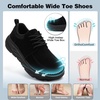 image:imageMens Comfortable Diabetic Neuropathy Wide Orthopedic Leather Walking Shoes  Wide Toe Box Arch Support Plantar Fasciitis Relief Shoe Outdoor Standing All day Work Casual for Bunion Foot amp Heel PainK1black