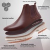 image:imageMens Orthopedic Business Leather Ankle Boots Comfortable Arch Support Plantar Fasciitis Heel Spur Formal Derby Tuxedo Oxford Casual Modern Wingtip Chelsea Boots for Foot and Heel Pain ReliefW2brown