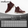 image:imageMens Orthopedic Business Leather Ankle Boots Comfortable Arch Support Plantar Fasciitis Heel Spur Formal Derby Tuxedo Oxford Casual Modern Wingtip Chelsea Boots for Foot and Heel Pain ReliefW2brown