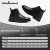 image:imageMens Orthopedic Business Leather Ankle Boots Comfortable Arch Support Plantar Fasciitis Heel Spur Formal Derby Tuxedo Oxford Casual Modern Wingtip Chelsea Boots for Foot and Heel Pain ReliefW1black