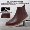 image:imageMens Orthopedic Business Leather Ankle Boots Comfortable Arch Support Plantar Fasciitis Heel Spur Formal Derby Tuxedo Oxford Casual Modern Wingtip Chelsea Boots for Foot and Heel Pain ReliefW2brown