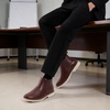 image:imageMens Orthopedic Business Leather Ankle Boots Comfortable Arch Support Plantar Fasciitis Heel Spur Formal Derby Tuxedo Oxford Casual Modern Wingtip Chelsea Boots for Foot and Heel Pain ReliefW2brown