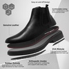 image:imageMens Orthopedic Business Leather Ankle Boots Comfortable Arch Support Plantar Fasciitis Heel Spur Formal Derby Tuxedo Oxford Casual Modern Wingtip Chelsea Boots for Foot and Heel Pain ReliefW1black