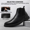 image:imageMens Orthopedic Business Leather Ankle Boots Comfortable Arch Support Plantar Fasciitis Heel Spur Formal Derby Tuxedo Oxford Casual Modern Wingtip Chelsea Boots for Foot and Heel Pain ReliefW1black