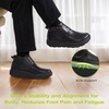 image:imageMens Orthopedic Diabetic Leather Winter Ankle Boots Wide Toe Box Comfortable Orthotic Arch Support Dress Shoes Casual Swollen Warm Plantar Fasciitis Walking Shoes for Foot and Heel PainK1black