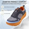 image:imageMens Orthopedic Diabetic Wide Toe Box Walking Shoes Comfortable Arch Support Plantar Fasciitis Orthotics Sport Shoes Swollen Feet Casual Running Tennis Sneakers for Foot and Heel Pain ReliefK3grey Orange