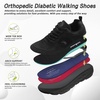 image:imageMens Orthopedic Diabetic Wide Toe Box Walking Shoes Comfortable Arch Support Plantar Fasciitis Orthotics Sport Shoes Swollen Feet Casual Running Tennis Sneakers for Foot and Heel Pain ReliefK1black