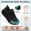 image:imageMens Orthopedic Diabetic Wide Toe Box Walking Shoes Comfortable Arch Support Plantar Fasciitis Orthotics Sport Shoes Swollen Feet Casual Running Tennis Sneakers for Foot and Heel Pain ReliefK1black