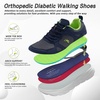 image:imageMens Orthopedic Diabetic Wide Toe Box Walking Shoes Comfortable Arch Support Plantar Fasciitis Orthotics Sport Shoes Swollen Feet Casual Running Tennis Sneakers for Foot and Heel Pain ReliefK2dark Blue