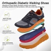 image:imageMens Orthopedic Diabetic Wide Toe Box Walking Shoes Comfortable Arch Support Plantar Fasciitis Orthotics Sport Shoes Swollen Feet Casual Running Tennis Sneakers for Foot and Heel Pain ReliefK3grey Orange