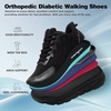 image:imageMens Orthopedic Diabetic Wide Toe Box Walking Shoes Comfortable Arch Support Plantar Fasciitis Orthotics Tennis Sneakers Casual Breathable Work Running Sport Shoes for Foot and Heel Pain ReliefK1black