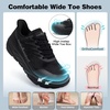 image:imageMens Orthopedic Diabetic Wide Walking Shoes Comfortable Arch Support Plantar Fasciitis Sport Fashion Sneakers Casual Wide Toe Box Work Tennis Outdoor Walking Shoes for Swollen Feet Heel PainK1black