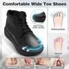 image:imageMens Orthopedic Diabetic Winter Boots Comfortable Wide Toe Box Warm Arch Support Plantar Fasciitis Leather Dress Oxfords Shoes Casual Walking Snow Ankle Mid Boots for Foot and Heel Pain ReliefK1black