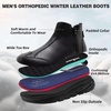 image:imageMens Orthopedic Diabetic Winter Boots Wide Toe Box Comfortable Arch Support Plantar Fasciitis Leather Dress Oxfords Shoes Casual Warm Walking Snow Ankle Mid Boots for Foot and Heel Pain ReliefK1black