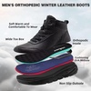 image:imageMens Orthopedic Diabetic Winter Boots Wide Toe Box Dress Comfortable Arch Support Plantar Fasciitis Leather Oxfords Walking Shoes Casual Warm Ankle Mid Boots for Foot and Neuropathy Pain ReliefK1black