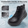image:imageMens Orthopedic Diabetic Winter Boots Wide Toe Box Dress Comfortable Arch Support Plantar Fasciitis Leather Oxfords Walking Shoes Casual Warm Ankle Mid Boots for Foot and Neuropathy Pain ReliefK1black