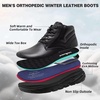 image:imageMens Orthopedic Diabetic Winter Mid Boots Wide Toe Box Dress Comfortable Arch Support Plantar Fasciitis Leather Oxfords Shoes Casual Warm Modern Mid Ankle Boots for Foot and Neuropathy Pain ReliefK1black