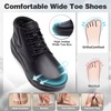 image:imageMens Orthopedic Diabetic Winter Mid Boots Wide Toe Box Dress Comfortable Arch Support Plantar Fasciitis Leather Oxfords Shoes Casual Warm Modern Mid Ankle Boots for Foot and Neuropathy Pain ReliefK1black