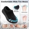 image:imageMens Orthopedic Diabetic Winter Slippers Wide Tox Box Comfortable Arch Support Plantar Fasciitis Walking House Clogs Shoes Orthotic Casual Warm Slip On Loafers for Foot and Heel Pain ReliefK1black