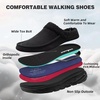image:imageMens Orthopedic Diabetic Winter Slippers Wide Tox Box Comfortable Arch Support Plantar Fasciitis Walking House Clogs Shoes Orthotic Casual Warm Slip On Loafers for Foot and Heel Pain ReliefK1black