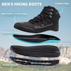 image:imageMens Orthopedic Waterproof Hiking Boots Comfortable Plantar Fasciitis Work Walking Running Trekking Shoes Flat Feet Orthotic Mid Ankle Support Trail Sneakers for Foot and Heel Pain ReliefW1black