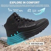 image:imageMens Orthopedic Waterproof Hiking Boots Comfortable Plantar Fasciitis Work Walking Running Trekking Shoes Flat Feet Orthotic Mid Ankle Support Trail Sneakers for Foot and Heel Pain ReliefW1black