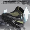 image:imageMens Orthopedic Wide Snow Boots Comfortable Winter Diabetic Plantar Fasciitis Arch Support Warm Insulated Mid Ankle Boots Orthotic Casual Waterproof Walking Hiking Shoes for Foot Heel Pain ReliefK1green