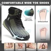 image:imageMens Orthopedic Wide Snow Boots Comfortable Winter Diabetic Plantar Fasciitis Arch Support Warm Insulated Mid Ankle Boots Orthotic Casual Waterproof Walking Hiking Shoes for Foot Heel Pain ReliefK1green
