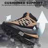 image:imageMens Orthopedic Wide Waterproof Hiking Boots Comfortable Plantar Fasciitis Work Walking Running Trekking Shoes Orthotic Non Slip Adventures Ankle Support Trail Mid Boots for Foot Pain ReliefK2khaki