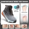 image:imageMens Orthopedic Wide Waterproof Hiking Boots Comfortable Plantar Fasciitis Work Walking Running Trekking Shoes Orthotic Non Slip Flat Feet Mid Ankle Support Trail Sneakers for Foot Pain ReliefK1grey