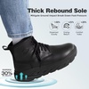 image:imageMens Orthopedic Winter Leather Boots Diabetic Wide Toe Box Comfortable Arch Support Plantar Fasciitis Mid Ankle Boots Orthotic Casual Warm Dress Oxfords Walking Shoes for Foot and Heel Pain ReliefK1black