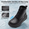 image:imageMens Orthopedic Winter Leather Boots Diabetic Wide Toe Box Comfortable Arch Support Plantar Fasciitis Mid Ankle Boots Orthotic Casual Warm Dress Oxfords Walking Shoes for Foot and Heel Pain ReliefK1black
