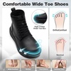 image:imageMens Orthopedic Winter Leather Boots Diabetic Wide Toe Box Comfortable Arch Support Plantar Fasciitis Mid Ankle Boots Orthotic Casual Warm Dress Oxfords Walking Shoes for Foot and Heel Pain ReliefK1black