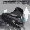 image:imageMens Orthopedic Winter Snow Boots Comfortable Wide Waterproof Plantar Fasciitis Arch Support Diabetic Walking Hiking Shoes Leather Warm Insulated Mid Ankle Boots for Foot Heel Pain ReliefK1black