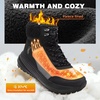 image:imageMens Orthopedic Winter Snow Boots Comfortable Wide Waterproof Plantar Fasciitis Arch Support Diabetic Walking Hiking Shoes Leather Warm Insulated Mid Ankle Boots for Foot Heel Pain ReliefK1black