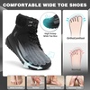 image:imageMens Orthopedic Winter Snow Boots Comfortable Wide Waterproof Plantar Fasciitis Arch Support Diabetic Walking Hiking Shoes Leather Warm Insulated Mid Ankle Boots for Foot Heel Pain ReliefK1black