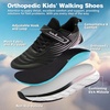 image:imageOrthoComfoot Kids Orthopedic Tennis Shoes for Boys Girls Arch Support Sneakers for Flat Feet Heel Pain amp Overpronation Orthotic Breathable Athletic Running Walking Shoes for School SportsW3black Pink