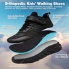 image:imageOrthoComfoot Kids Orthopedic Tennis Shoes for Boys Girls Arch Support Sneakers for Flat Feet Heel Pain amp Overpronation Orthotic Breathable Athletic Running Walking Shoes for School SportsW1black