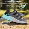 image:imageOrthoComfoot Mens Orthopedic Close Toes Hiking Sandals Arch Support Plantar Fasciitis Trekking Athletic Sport Shoes Comfortable Casual Orthotics Adjustable Camping Waterproof Summer Walking SandalsW2grey
