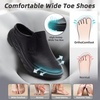 image:imageOrthoComfoot Mens Orthopedic Diabetic Wide Slippers Comfortable Plantar Fasciitis Arch Support Leather Slip On Oxfords Flat Feet Neuropathy Casual House Loafers for Foot and Heel Pain ReliefK1black