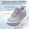 image:imageOrthoComfoot Mens Orthopedic Diabetic Wide Toe Box Walking Shoes Comfortable Arch Support Plantar Fasciitis Orthotics Heel Spur Shoes Casual Bunions Running Sneakers for Foot and Heel Pain ReliefK2gray