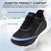 image:imageOrthoComfoot Mens Orthopedic Diabetic Wide Toe Box Walking Shoes Comfortable Arch Support Plantar Fasciitis Orthotics Heel Spur Shoes Casual Bunions Running Sneakers for Foot and Heel Pain ReliefK1black