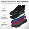 image:imageOrthoComfoot Mens Orthopedic Diabetic Wide Toe Box Walking Shoes Comfortable Arch Support Plantar Fasciitis Orthotics Heel Spur Shoes Casual Bunions Running Sneakers for Foot and Heel Pain ReliefK1black