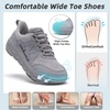 image:imageOrthoComfoot Mens Orthopedic Diabetic Wide Toe Box Walking Shoes Comfortable Arch Support Plantar Fasciitis Orthotics Heel Spur Shoes Casual Bunions Running Sneakers for Foot and Heel Pain ReliefK2gray