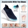 image:imageOrthoComfoot Mens Orthopedic Diabetic Wide Walking Shoes Comfortable Arch Support Plantar Fasciitis Orthotics Slip On Loafers Hammer Toes Casual Hook and Loop Shoes for Foot and Heel Pain ReliefK2dark Blue