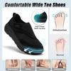 image:imageOrthoComfoot Mens Orthopedic Diabetic Wide Walking Shoes Comfortable Arch Support Plantar Fasciitis Orthotics Slip On Loafers Hammer Toes Casual Hook and Loop Shoes for Foot and Heel Pain ReliefK1black