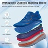 image:imageOrthoComfoot Mens Orthopedic Diabetic Wide Walking Shoes Comfortable Arch Support Plantar Fasciitis Sport Shoes Casual Hammer Toes Running Tennis Fashion Sneakers for Foot and Heel Pain ReliefK2peacock Blue