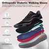 image:imageOrthoComfoot Mens Orthopedic Diabetic Wide Walking Shoes Comfortable Arch Support Plantar Fasciitis Sport Shoes Casual Hammer Toes Running Tennis Fashion Sneakers for Foot and Heel Pain ReliefK1black