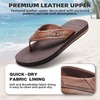 image:imageOrthoComfoot Mens Orthopedic Flip Flops Comfortable Arch Support Flat Feet Plantar Fasciitis Leather Slippers Casual Summer Outdoor Travel Beach Sandals for Foot and Heel PainW2dark Brown